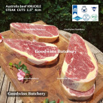 Beef BLADE Australia RALPHS frozen sampil kecil daging rendang PORTIONED CUTS 1.5" 4cm (price/pc 1kg)